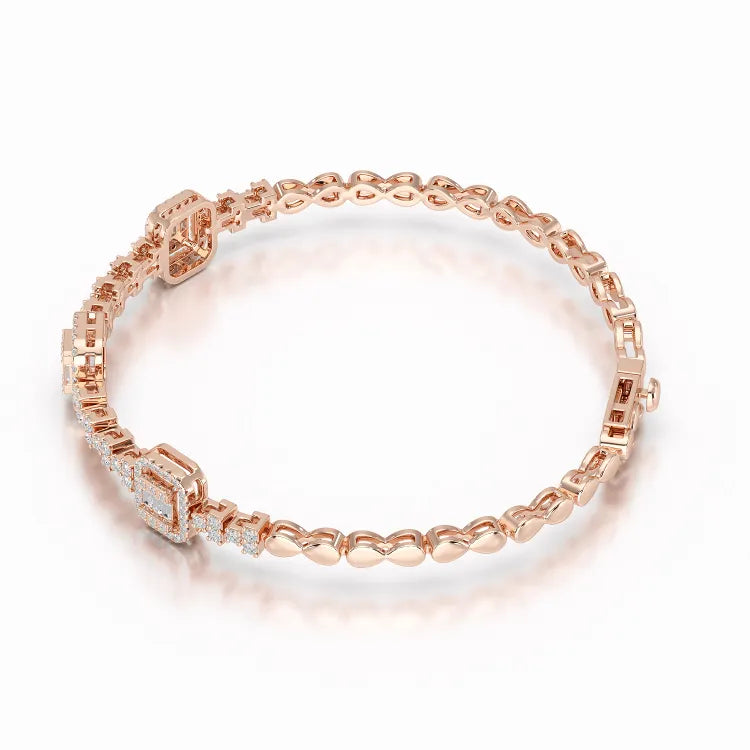 1.13カラットのバゲットカットラボダイヤモンドブレスレット