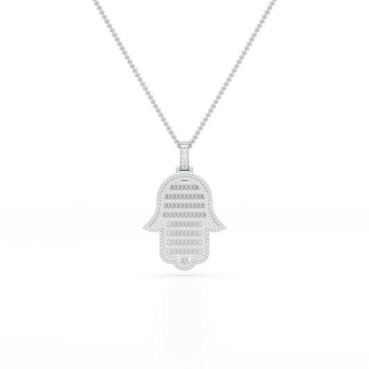 1.5 CT Baguette Straight Cut Lab Diamond Pendant