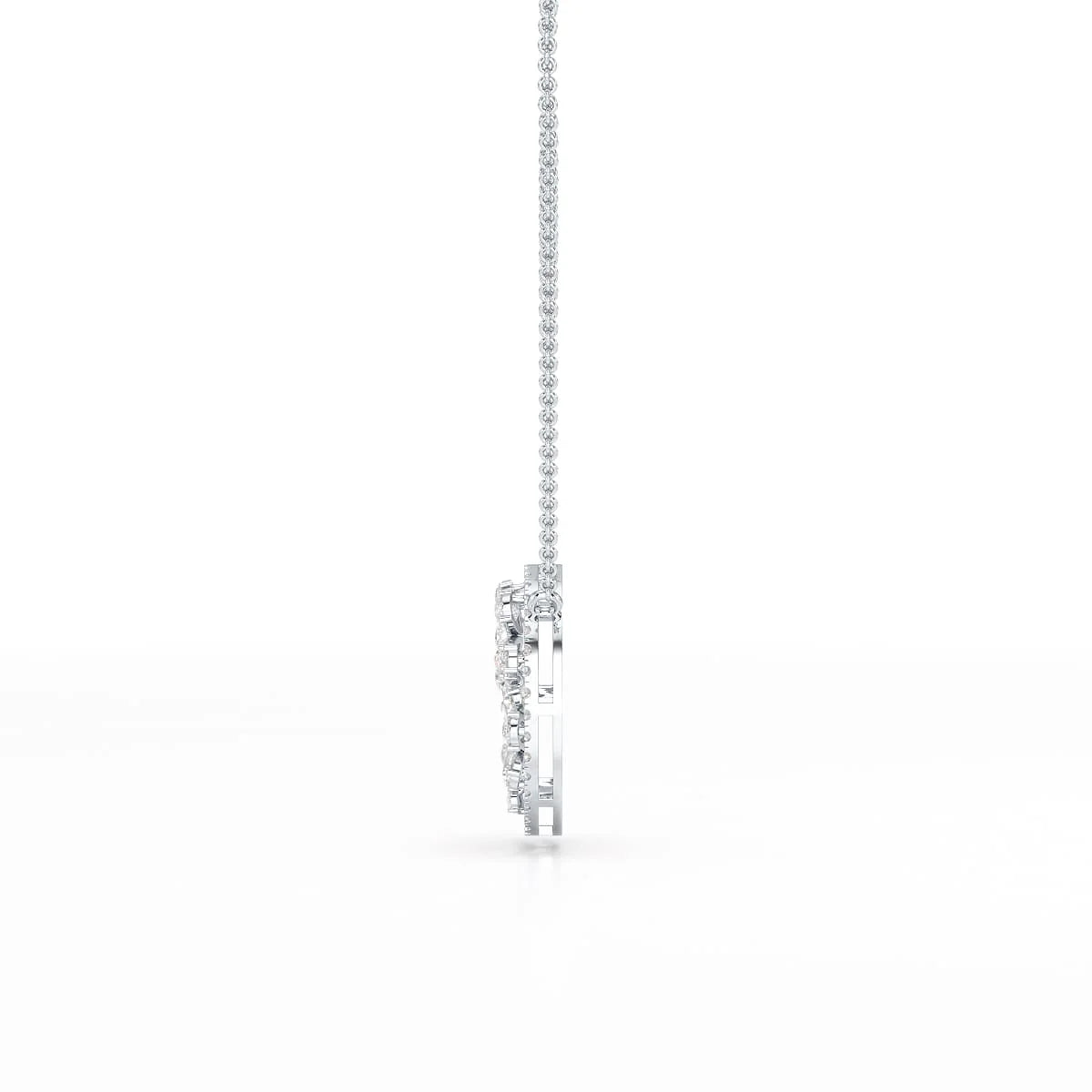 2.57 CT Pear Cut Flower Lab Diamond Pendant