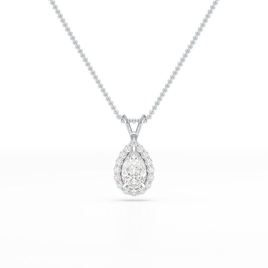 2 CT Halo Lab diamond Pear Cut Pendant