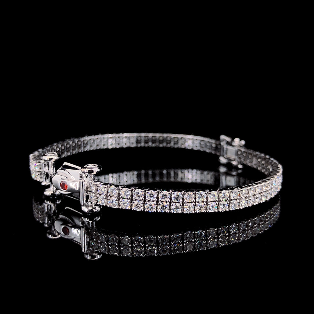 18 CT White Gold Lab Diamond Bracelet (F1 Formula Tennis Bracelet)