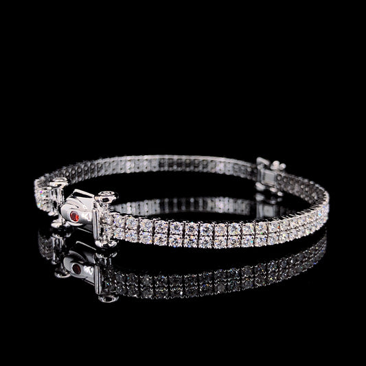 18 CT White Gold Lab Diamond Bracelet (F1 Formula Tennis Bracelet)