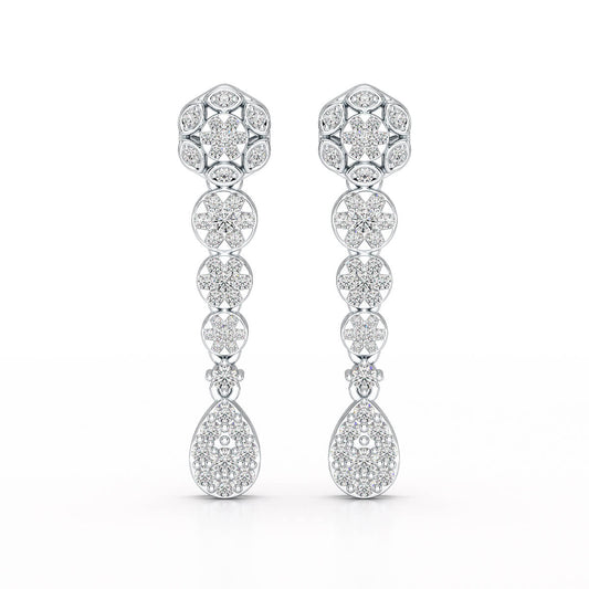 0.83 CT Lab Diamond Teardrop Dangle Earring