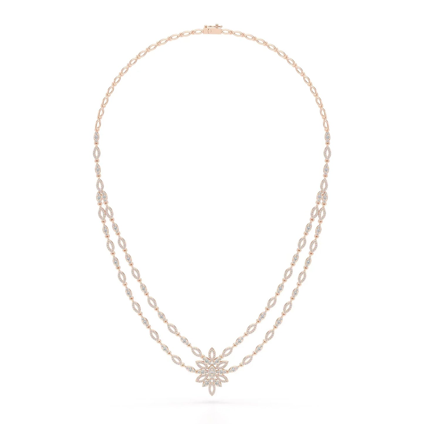 Layered Lab Grown Diamond 3.74 CT Necklace