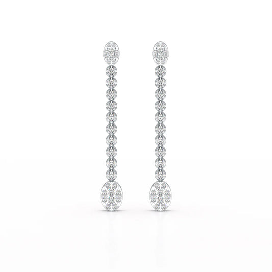 0.89 CT Lab Diamond Dangle Drop Wedding Earrings