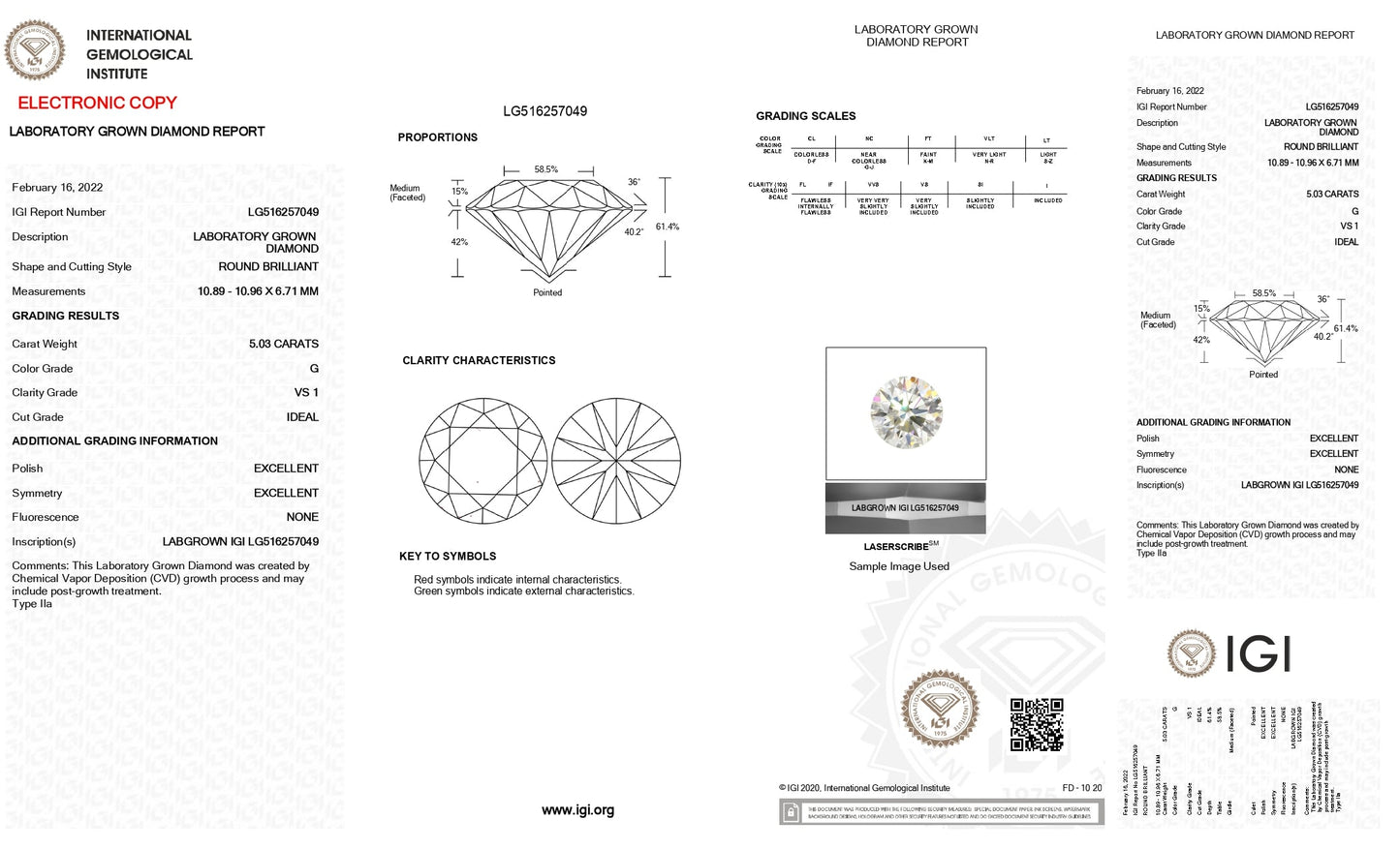 5.03 Carats Lab Grown Diamond
