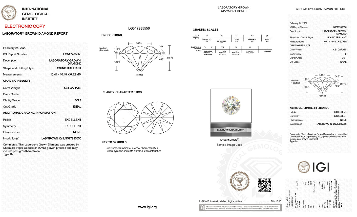 4.31 Carats Lab Grown Diamond