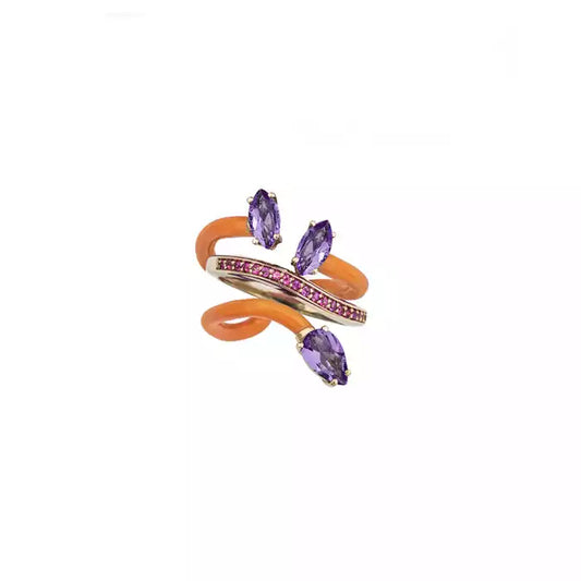 FRUITY 925 SILVER ENAMEL COLOR RINGS