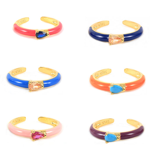 TWEETY 925 SILVER ENAMEL COLOR RINGS