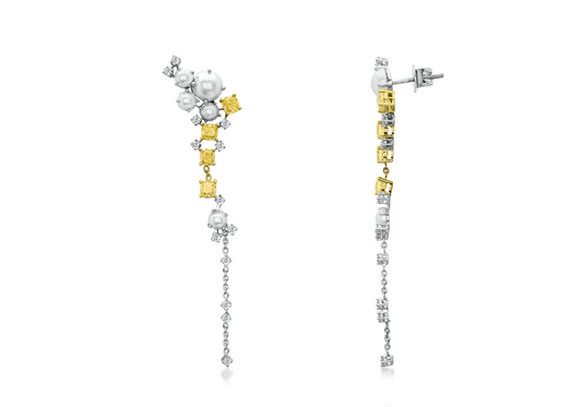 CAREZZE - 14K GOLD & NATURAL DIAMOND EARRINGS