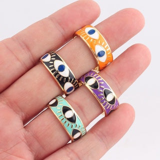EYES DON'T LIE - 925 SILVER ENAMEL COLOR RINGS