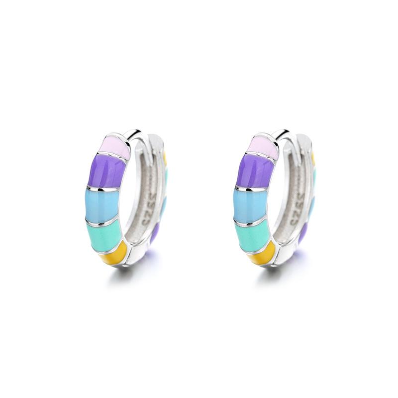 ABSELOM - 925 SILVER ENAMEL COLOR EARRINGS