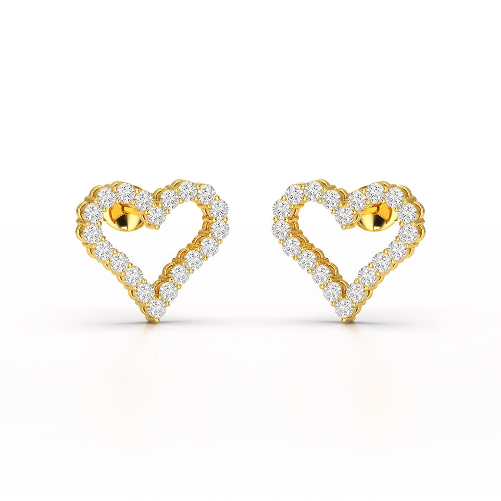 0.56 CT Heart Shaped Lab Diamond Stud Earrings