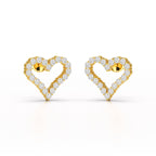 0.56 CT Heart Shaped Lab Diamond Stud Earrings