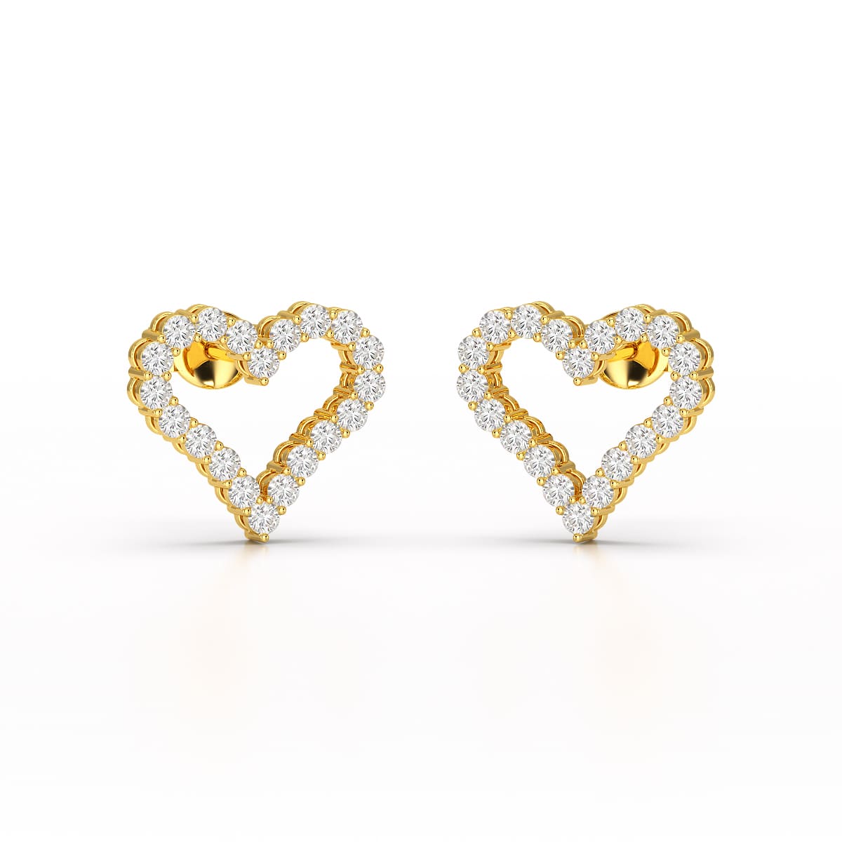 0.56 CT Heart Shaped Lab Diamond Stud Earrings