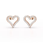 0.56 CT Heart Shaped Lab Diamond Stud Earrings