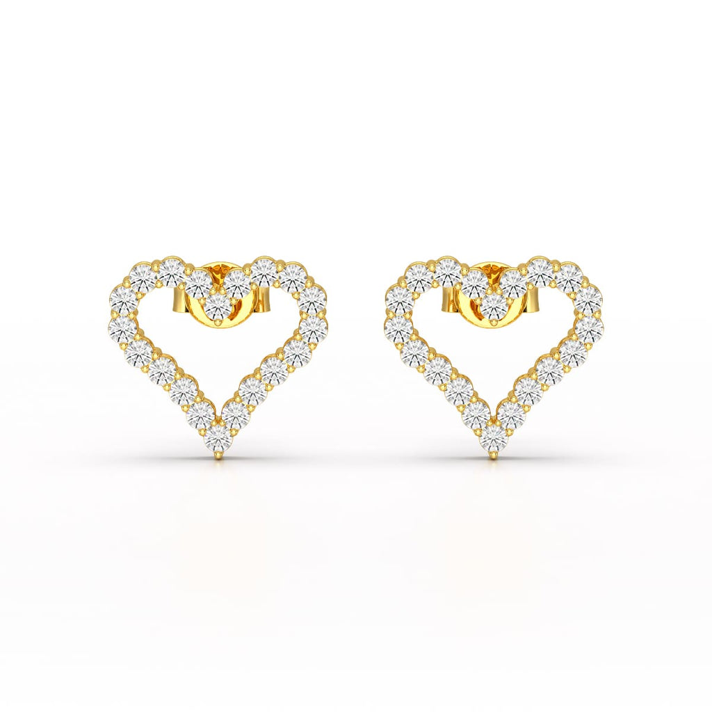 0.56 CT Heart Shaped Lab Diamond Stud Earrings