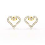 0.56 CT Heart Shaped Lab Diamond Stud Earrings