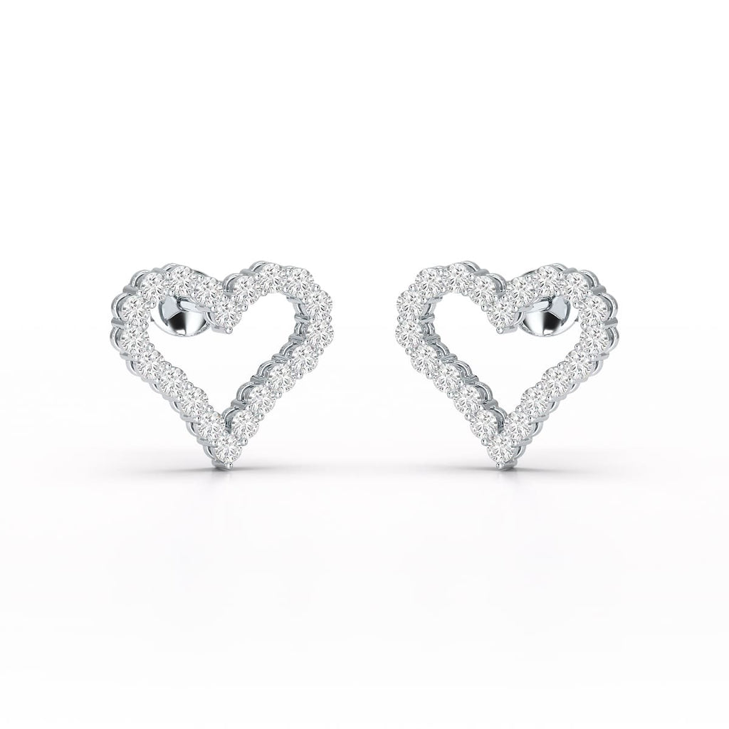 0.56 CT Heart Shaped Lab Diamond Stud Earrings