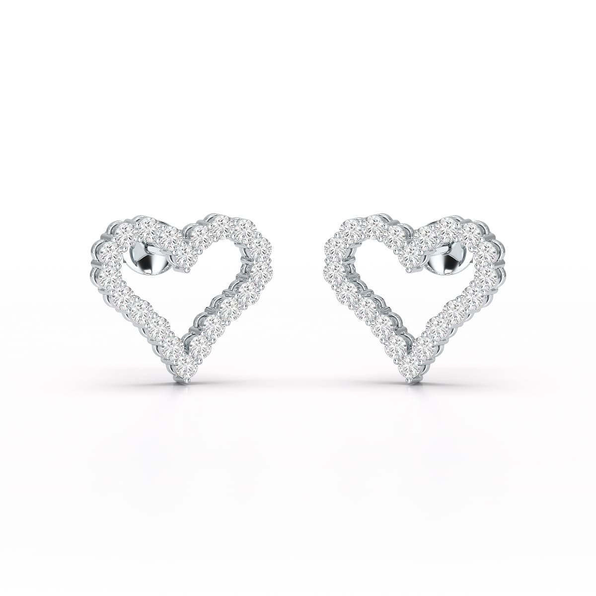 0.56 CT Heart Shaped Lab Diamond Stud Earrings