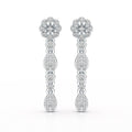 0.65 CT Lab Diamond Flower Dangle Drop Earring
