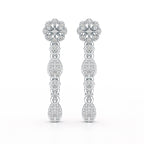 0.65 CT Lab Diamond Flower Dangle Drop Earring