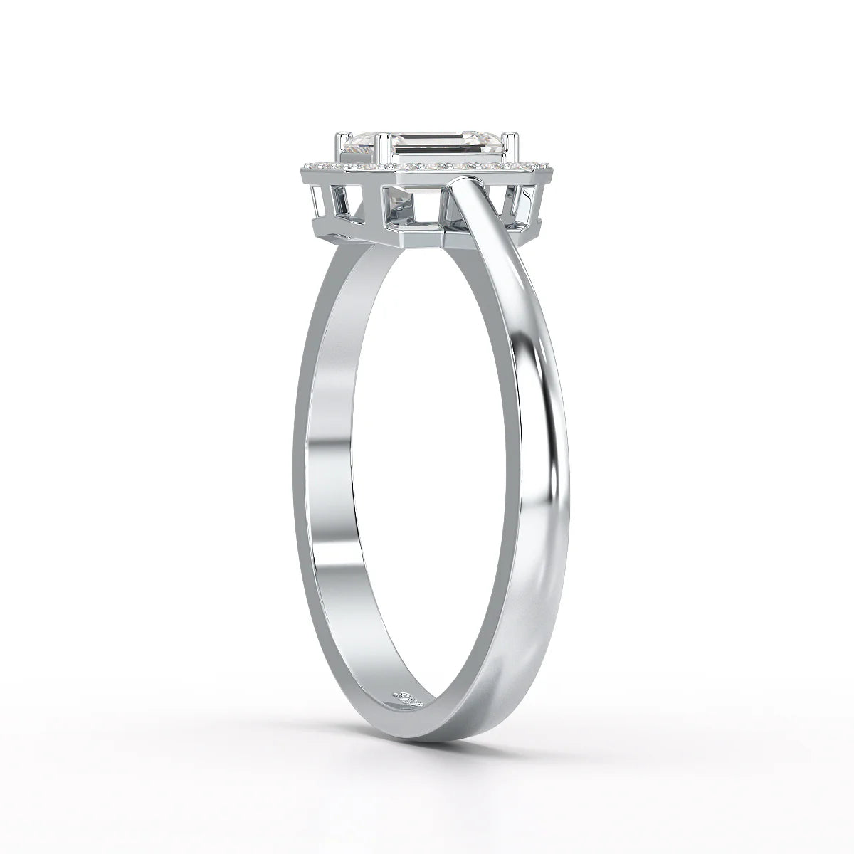 0.6 CT Simple Emerald Cut Lab Diamond Ring