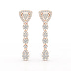 0.78 CT Round Dangle Drop Lab Diamond Earrings