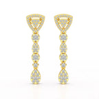 0.78 CT Round Dangle Drop Lab Diamond Earrings