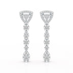 0.78 CT Round Dangle Drop Lab Diamond Earrings