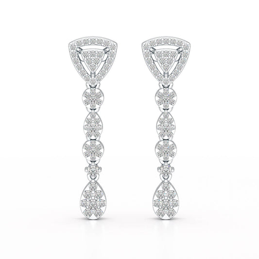 0.78 CT Round Dangle Drop Lab Diamond Earrings