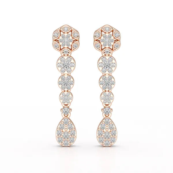 0.83 CT Lab Diamond Teardrop Dangle Earring