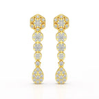 0.83 CT Lab Diamond Teardrop Dangle Earring