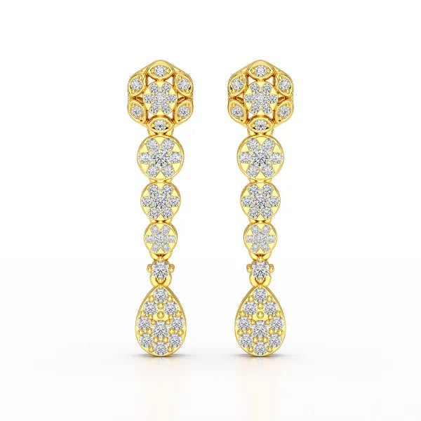 0.83 CT Lab Diamond Teardrop Dangle Earring