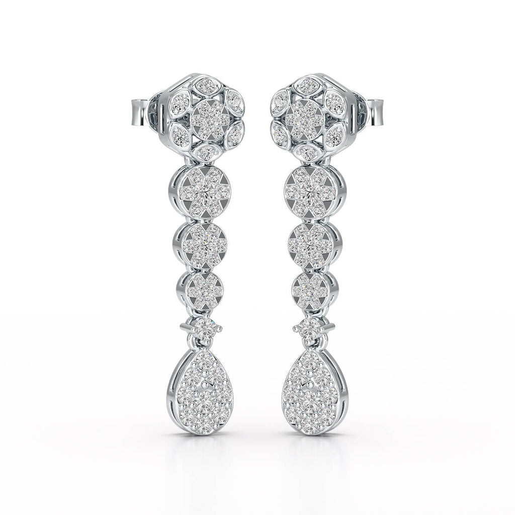0.83 CT Lab Diamond Teardrop Dangle Earring