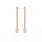 0.89 CT Lab Diamond Dangle Drop Wedding Earrings