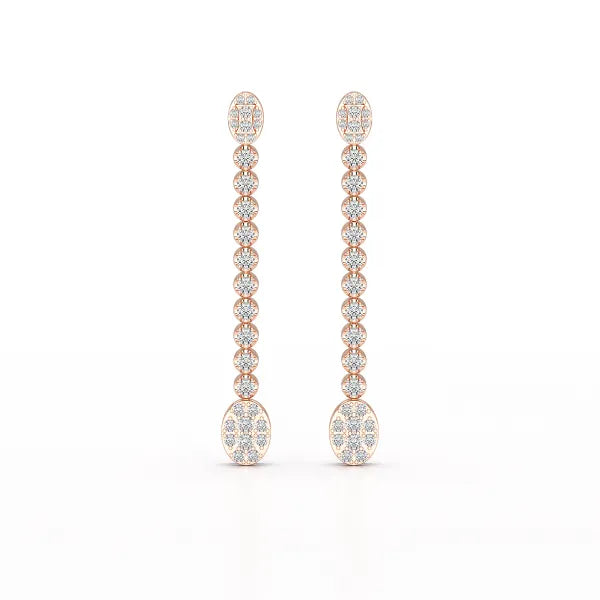 0.89 CT Lab Diamond Dangle Drop Wedding Earrings