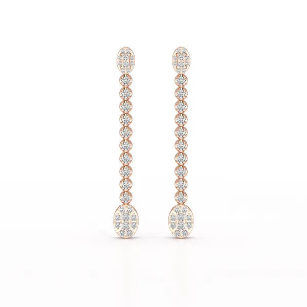 0.89 CT Lab Diamond Dangle Drop Wedding Earrings