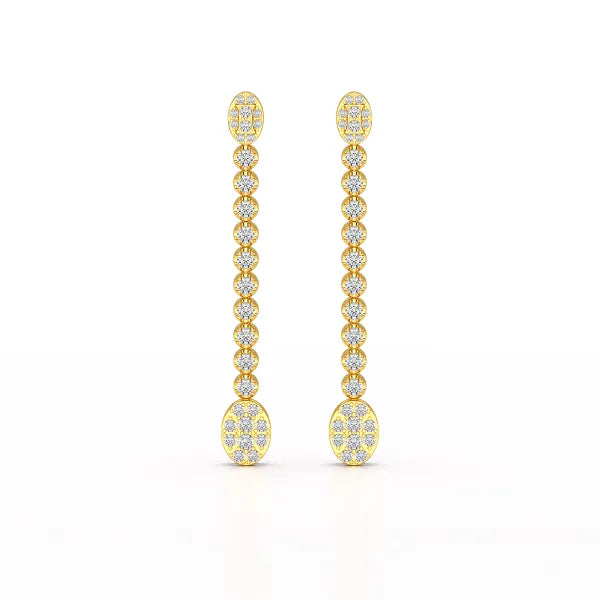 0.89 CT Lab Diamond Dangle Drop Wedding Earrings