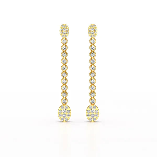 0.89 CT Lab Diamond Dangle Drop Wedding Earrings