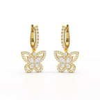 0.98 CT Lab Diamond Dangle Hoop Earrings