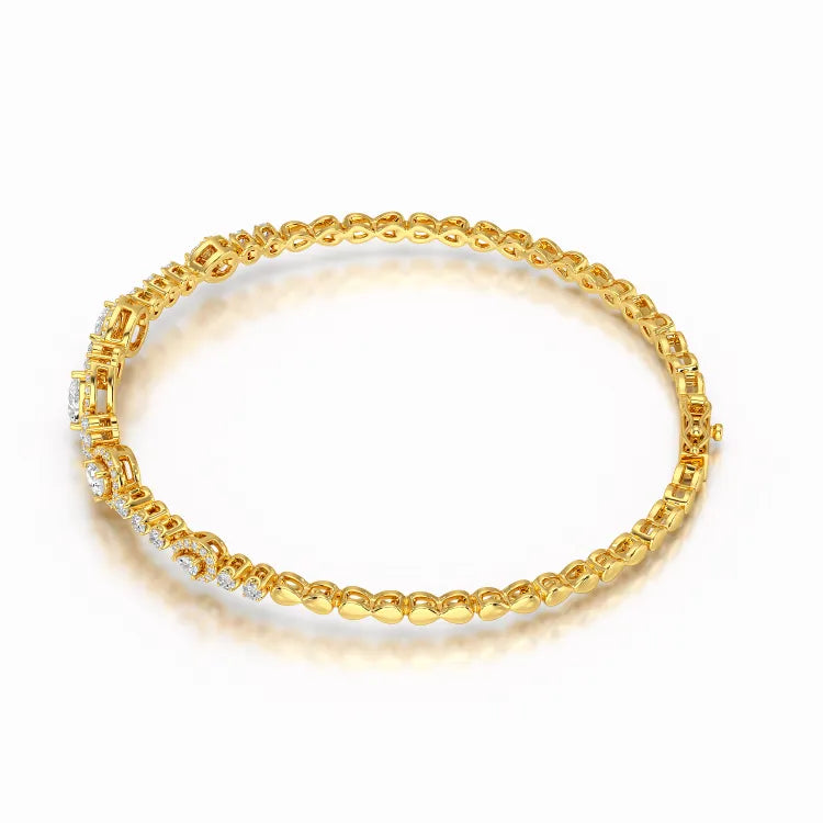 1,53 Karat Armband mit im Birnenschliff gezüchteten Diamanten
