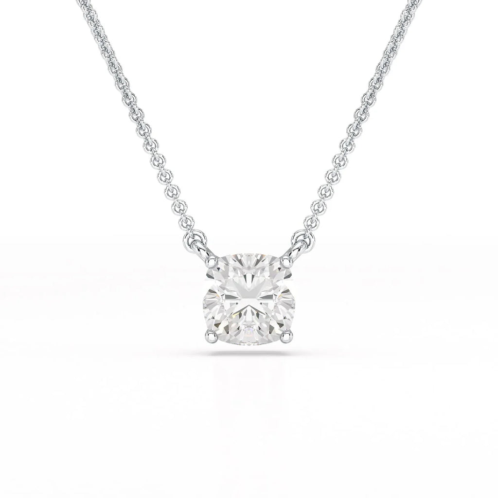 1 CT Cushion Solitaire Lab Grown Diamond Pendant