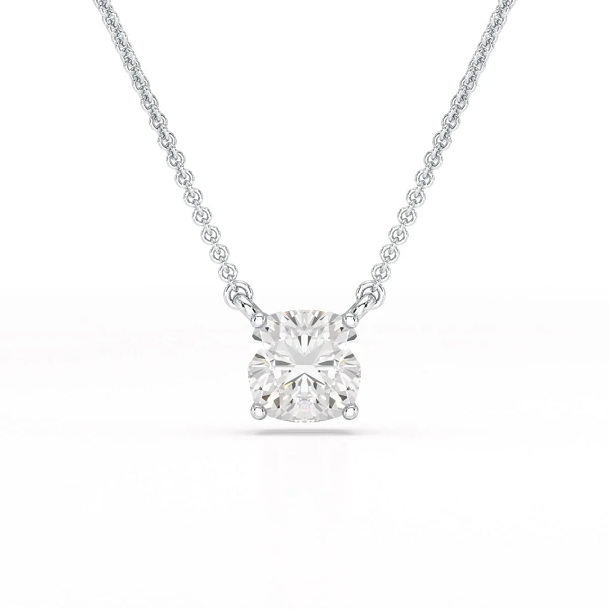 1 CT Cushion Solitaire Lab Grown Diamond Pendant