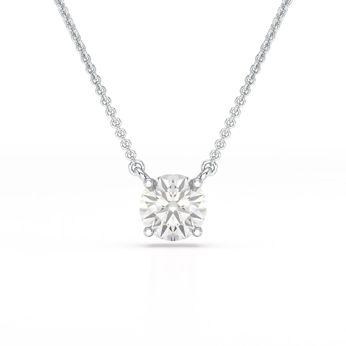 1 Carat Round Solitaire Lab Grown Diamond Pendant