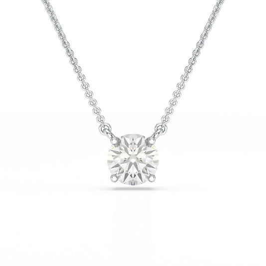 1 Carat Round Solitaire Lab Grown Diamond Pendant