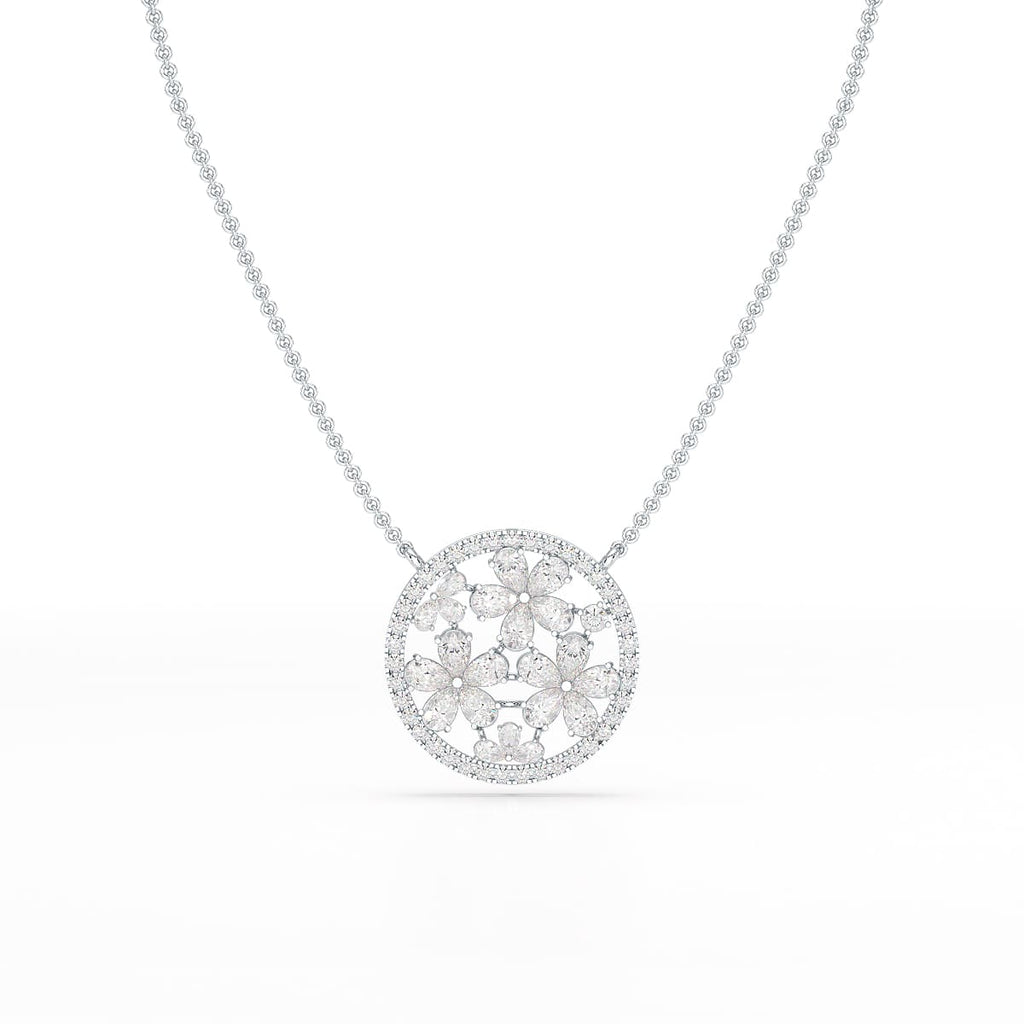 2,57 Karat Anhänger mit birnenförmigem Blumen-Lab-Diamant
