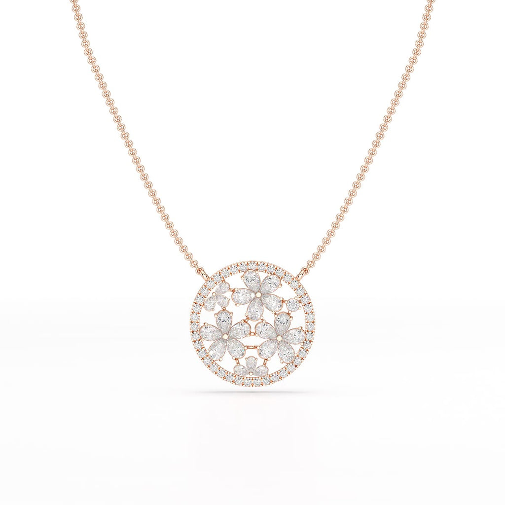 2,57 Karat Anhänger mit birnenförmigem Blumen-Lab-Diamant