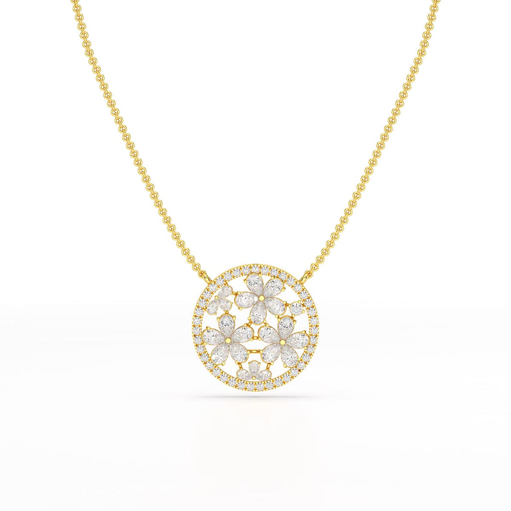 2,57 Karat Anhänger mit birnenförmigem Blumen-Lab-Diamant