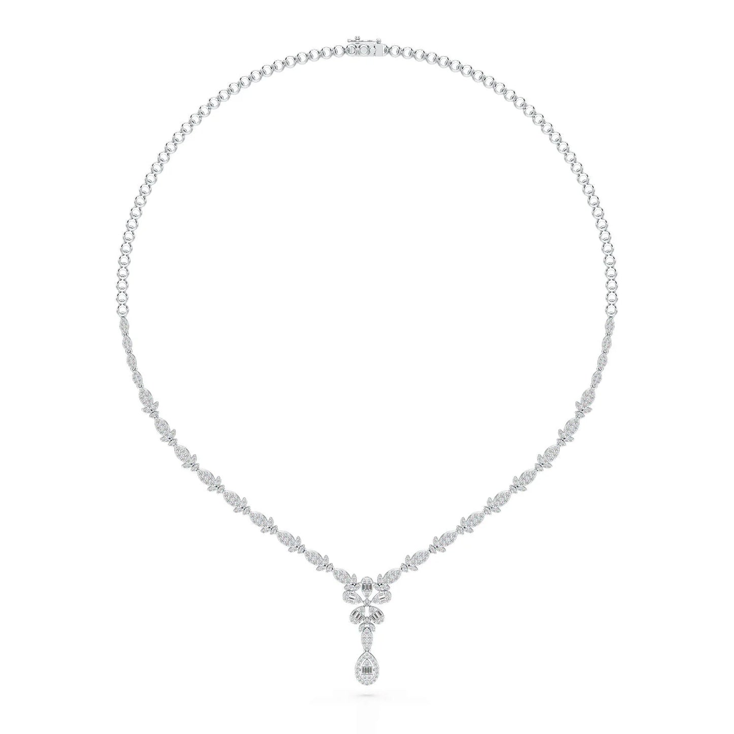 2.65 CT Baguette Cut Lab Grown Diamond Necklace